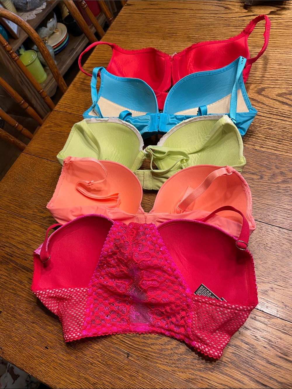 5 Victoria’s Secret bras all 34D Biofit Racerback Push-up Very Sexy Lace